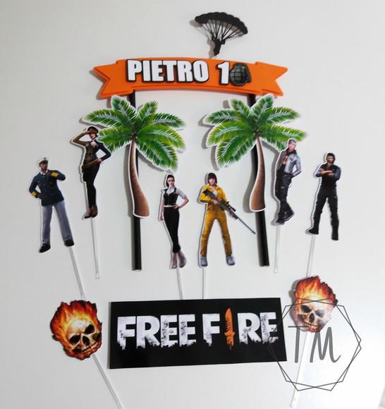 Topo de bolo 3D FREE FIRE