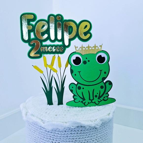 Topo de Bolo 3D Sapinho