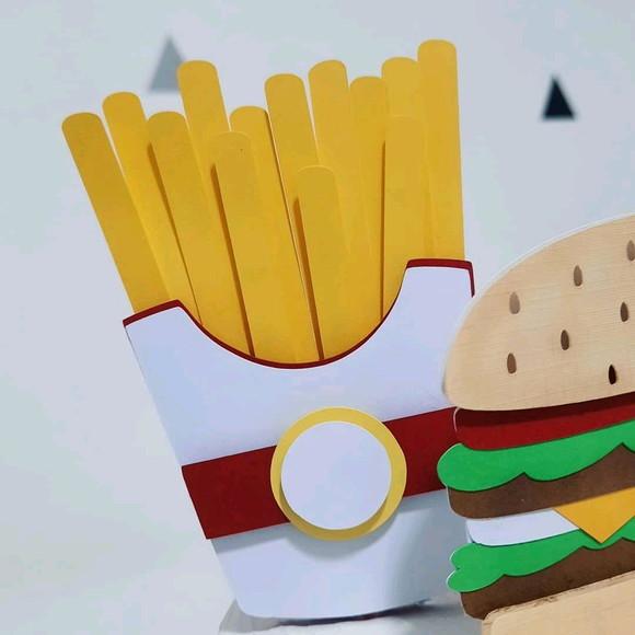 Topo de bolo 3D Lanche