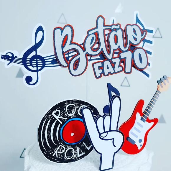 Topo de Bolo Rock Adulto