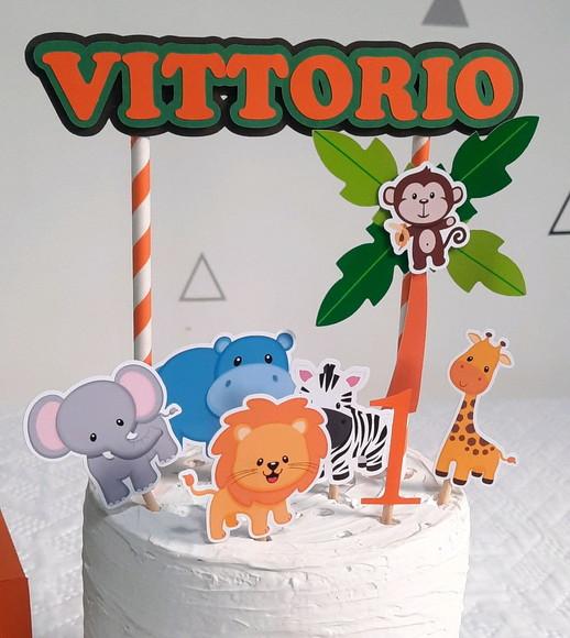 Topo de Bolo Safari