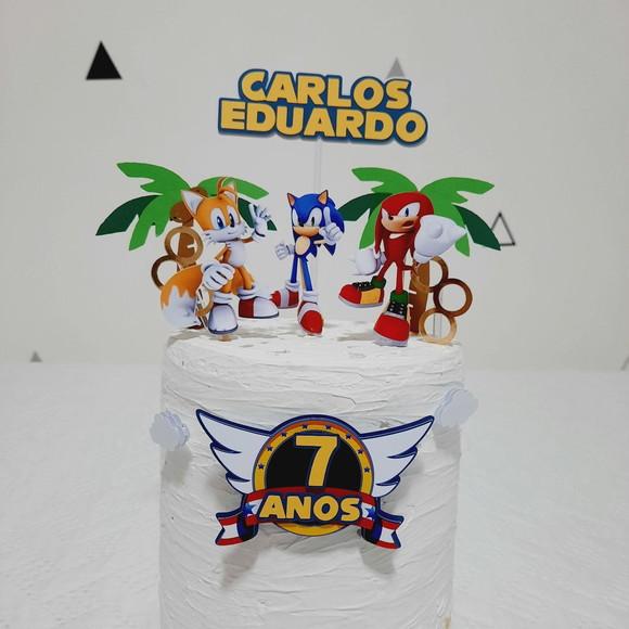Topo de bolo Sonic