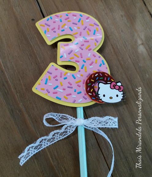 10 toppers Alto 3D Hello Kit, com canudo de papel