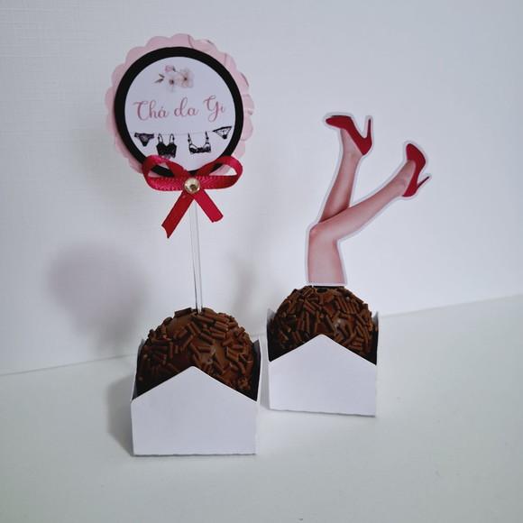 30 toppers 3D Chá de Lingerie, com palitinho