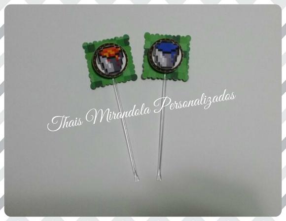 30 toppers 3D Minecraft, com palitinho