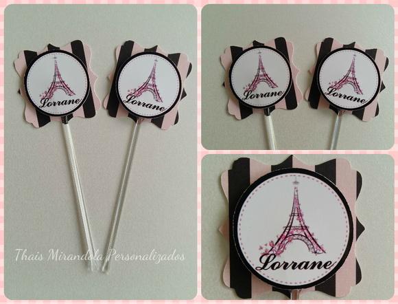 30 toppers 3D Paris, com palitinho