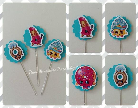 30 toppers 3D Shopkins, com palitinho