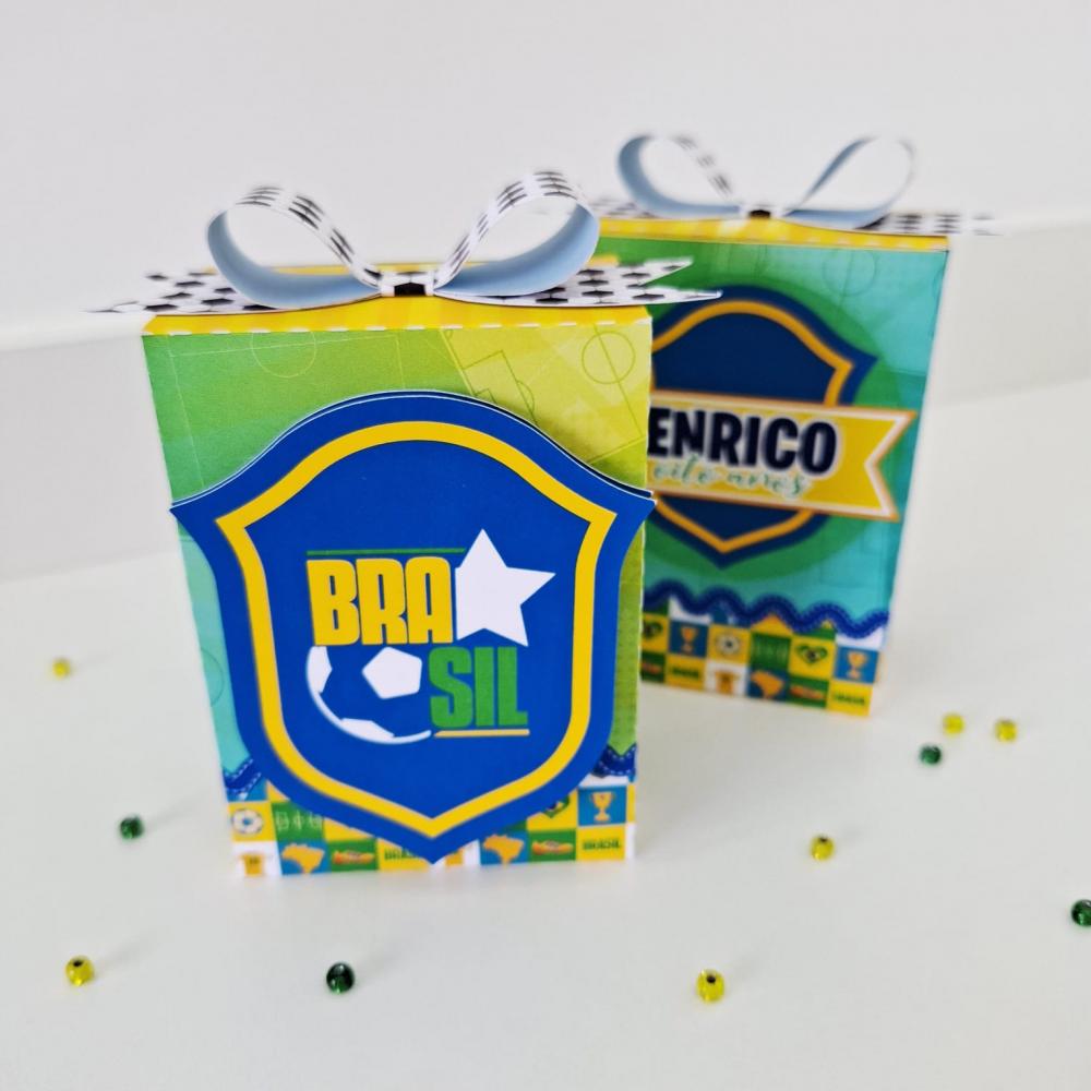Kit com 10 Caixas Laço Copa do Mundo - Brasil