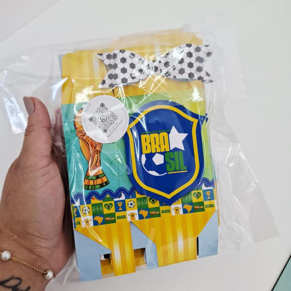 Kit com 10 Caixas Laço Copa do Mundo - Brasil