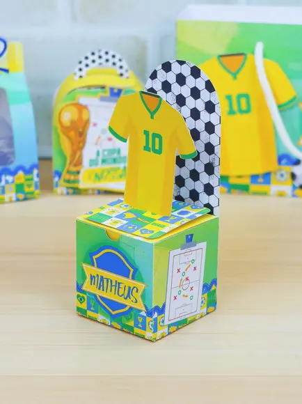 Kit com 10 Caixas Cenário Copa do Mundo - Brasil