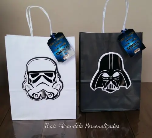 10 Sacolinhas de Papel 3D Star Wars