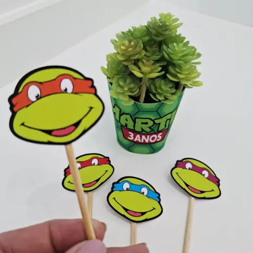 10 Saias para Suculenta Mini + Topper Tartarugas Ninja (não Acomp. Planta)