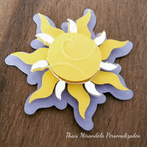 30 Apliques 3D Sol 3d Enrolados