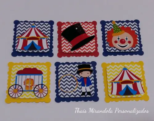 30 Apliques 3D Circo