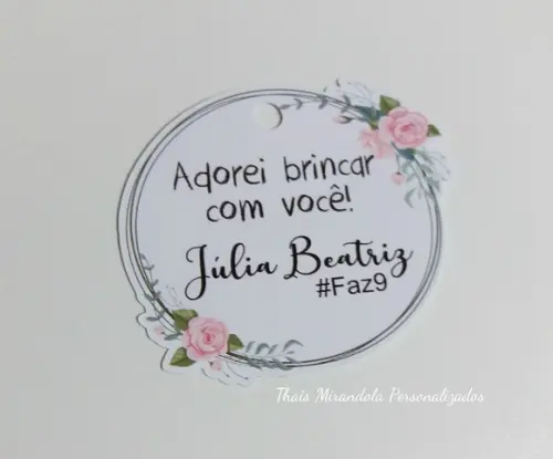 30 Tag Agradecimento para lembrancinha Panda Floral