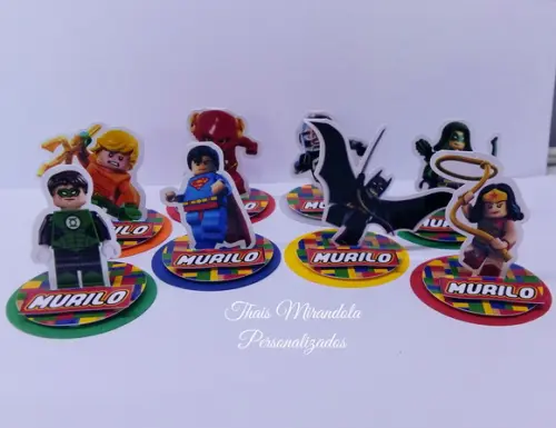 30 Apliques 3D Totem Lego Dc (redondo)