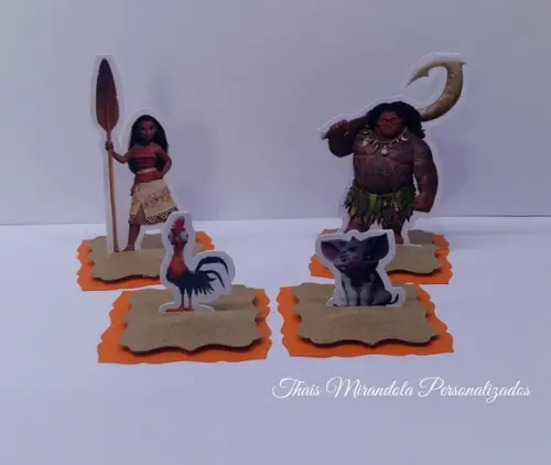 30 Apliques 3D Totem Moana (Quadrado)
