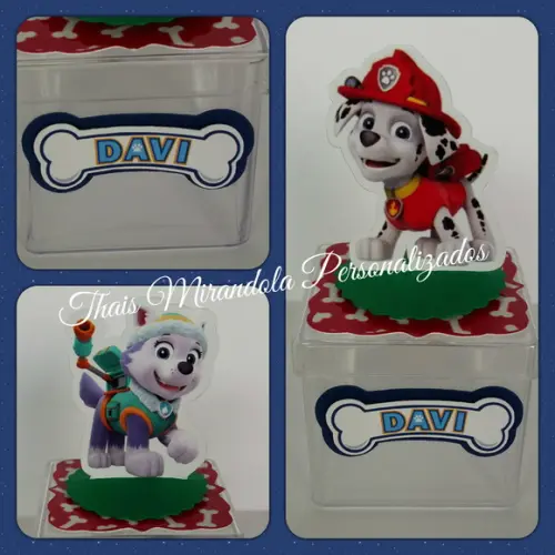 30 Apliques 3D Totem + Aplique Ossinho Patrulha Canina