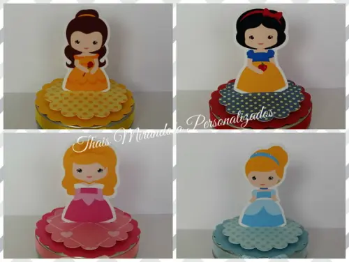 30 Apliques 3D Totem Princesas Kids