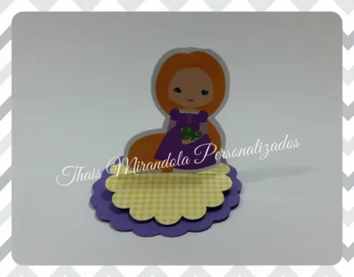 30 Apliques 3D Totem Rapunzel Kids