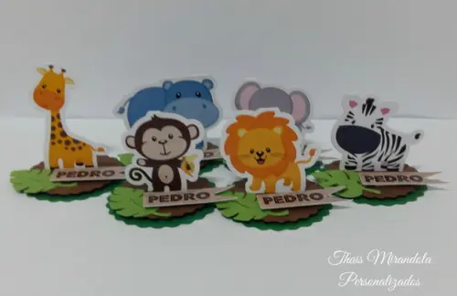 30 Apliques 3D Totem Safari (redondo)