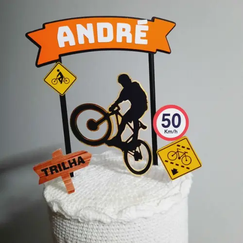 Topo de Bolo 3D Bike