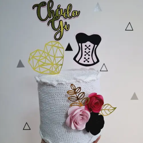 Topo de Bolo 3d Chá de Lingerie