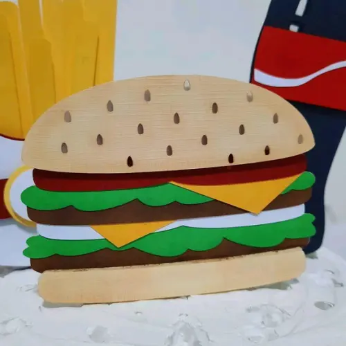 Topo de bolo 3D Lanche