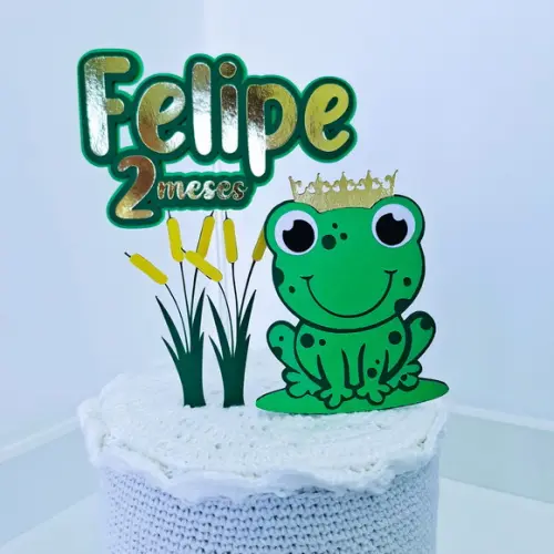 Topo de Bolo 3D Sapinho