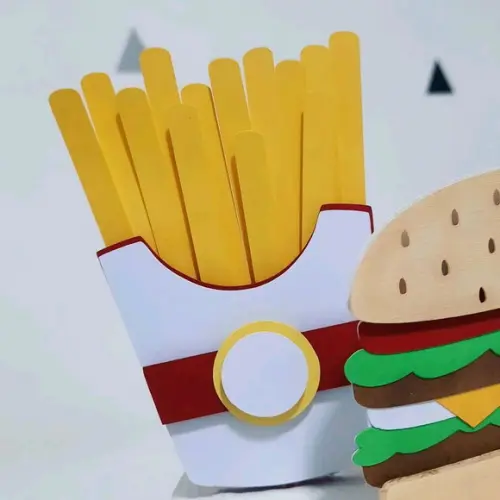 Topo de bolo 3D Lanche