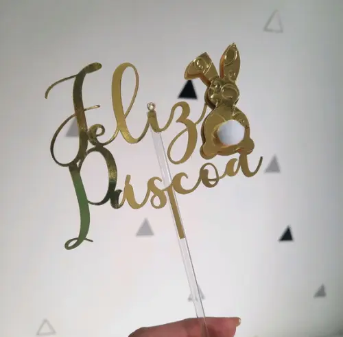 Topo de bolo Feliz Páscoa