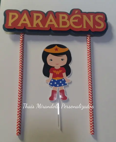 Topo de Bolo Mulher Maravilha