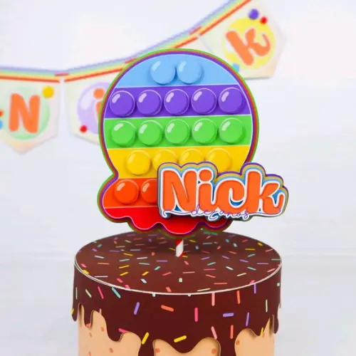 Topo de Bolo Pop It