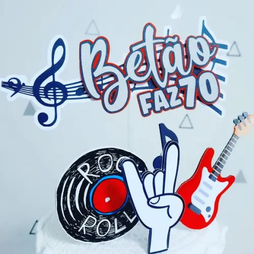 Topo de Bolo Rock Adulto