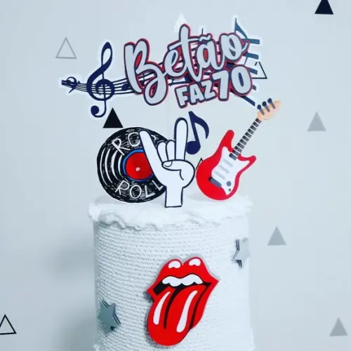 Topo de Bolo Rock Adulto