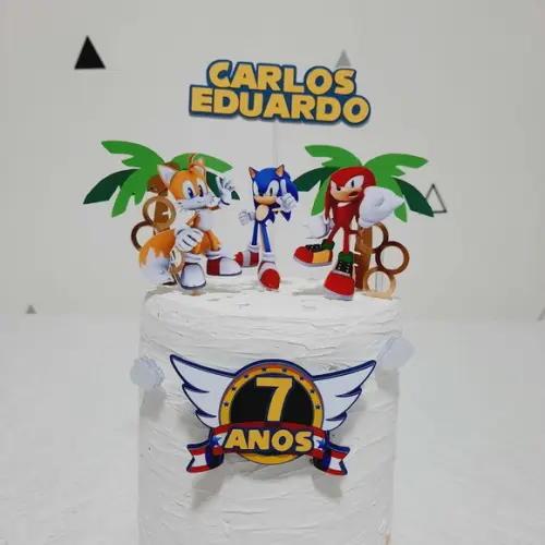 Topo de bolo Sonic