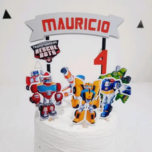 Topo de Bolo Transformers Rescue Bots