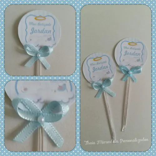 30 toppers Batizado, com palitinho e lapço