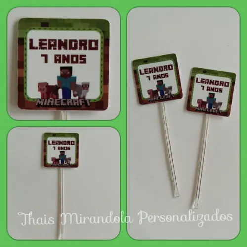 30 toppers Simples Minecraft, com palitinho