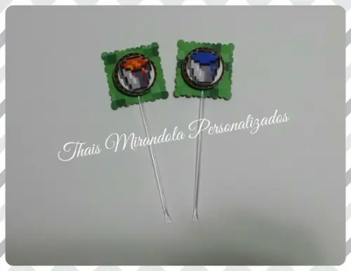 30 toppers 3D Minecraft, com palitinho