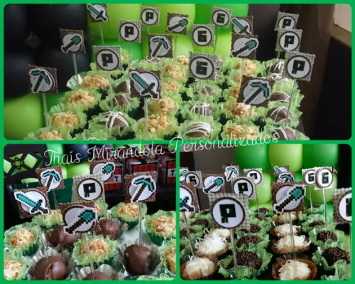30 toppers 3D Minecraft, com palitinho