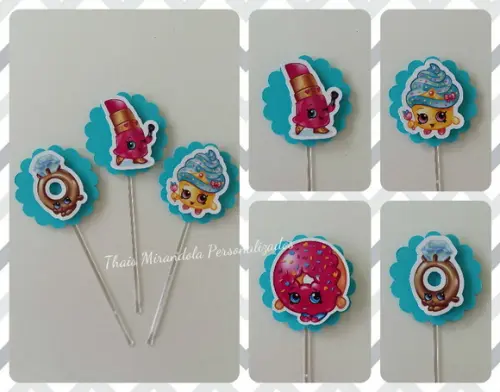 30 toppers 3D Shopkins, com palitinho