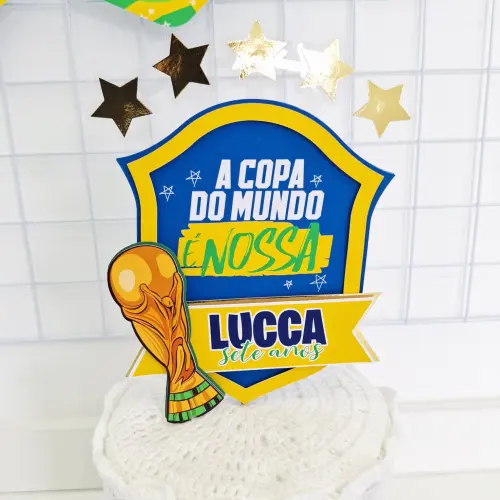 Topo de Bolo Copa do Mundo - Brasil