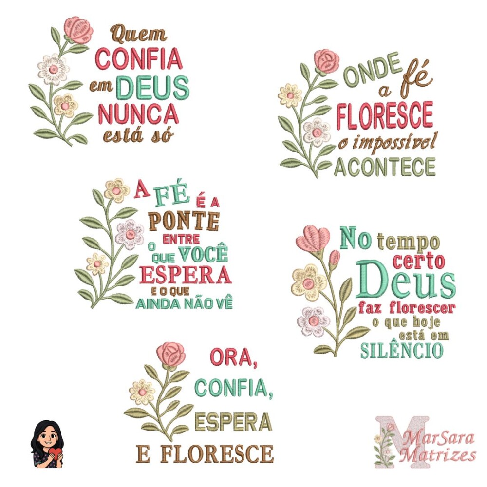 Coleção de Matrizes Frases de Fé Cristãs