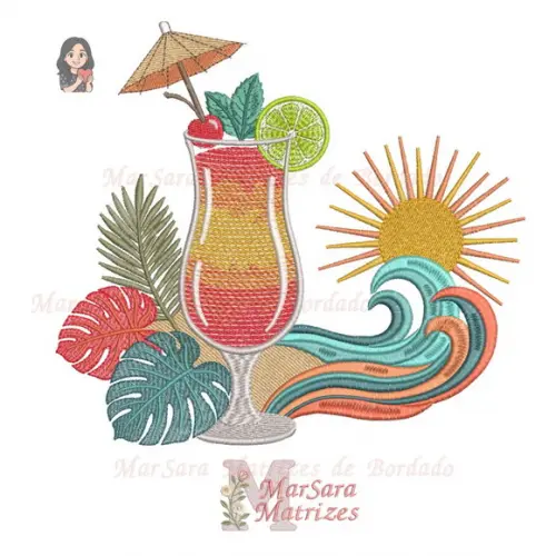 Matriz de Bordado Drink Tropical