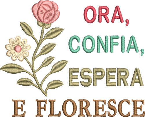 Matriz de Bordado - Frase Ora, Confia, Espera