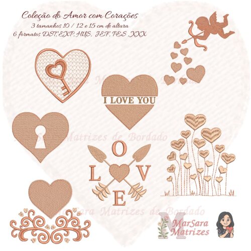 Matrizes de Bordado - Coleção do Amor com Corações