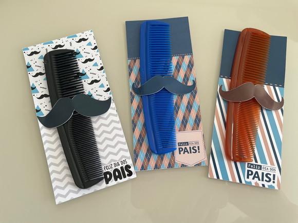 Lembrancinha para Dia dos Pais Cartão Personalizado + Pente