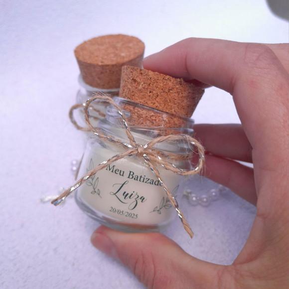 Lembrancinha Vela Perfumada / Vidrinho com Mini Terço