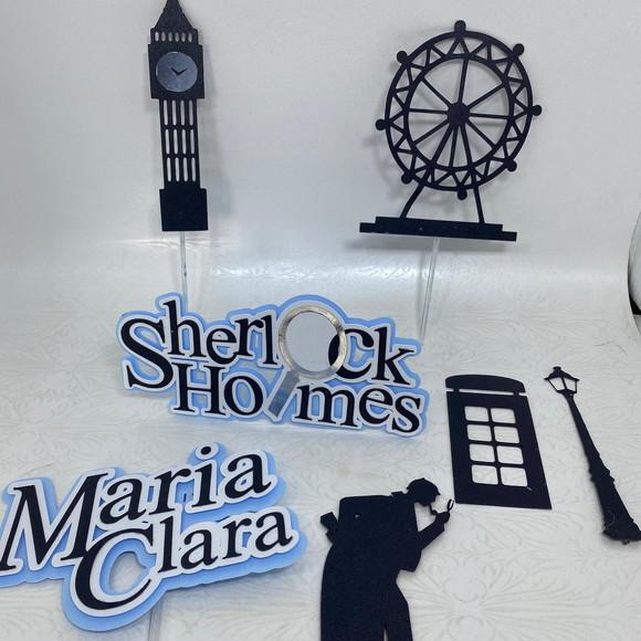 Topper para Bolo Sherlock Homes